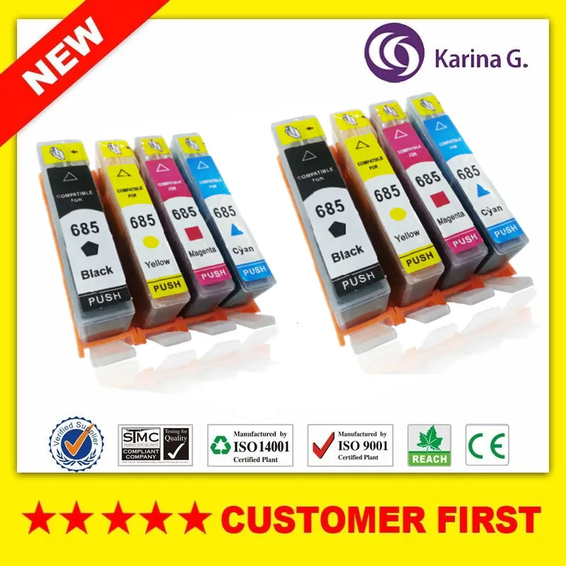 

2Sets compatible Ink Cartridge For hp685 HP 685 suit for HP Deskjet Ink Advantage 4625 Deskjet 4615/5525/3525/6525 Printer