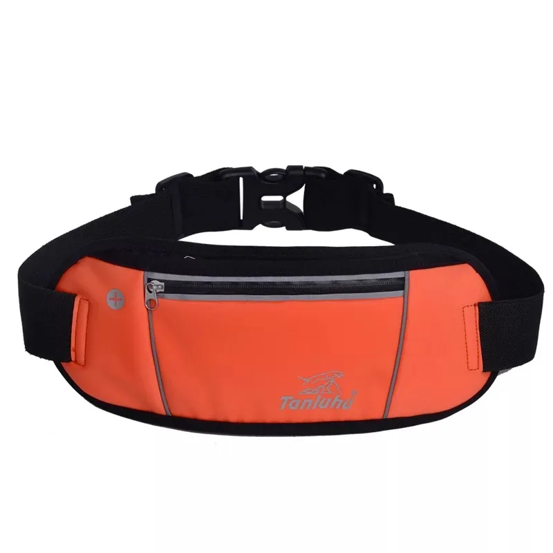 Мягкая Водонепроницаемая поясная сумка для бега, нейлоновая сумка для бега, сумка для телефона, для прогулок, велосипедная сумка для спорта, с наушниками, WX105 - Цвет: Orange