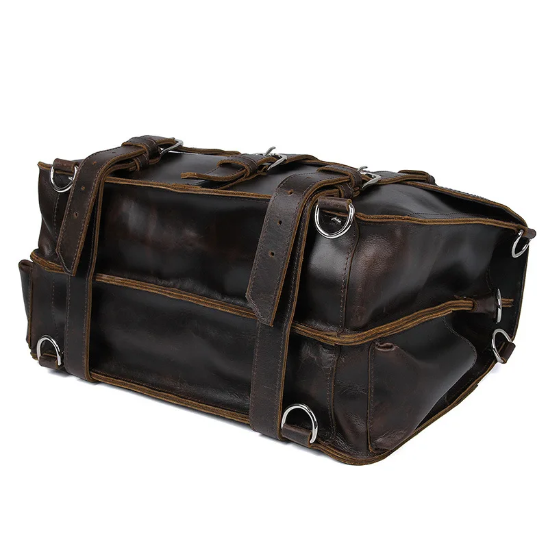 Maletín de oficina para hombre de cuero grueso y duradero de vaca de diseño unido de viaje grande de 17