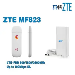 Разблокировать ZTE mf823 4 г LTE FDD 900/1800/2600 мГц 3G usb модем мобильного программного ключа-заглушки 100 Мбит/с + 49dbi TS9 Телевизионные антенны