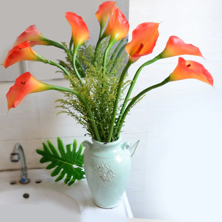 6pcs PU Callas Flower Real Touch Calla lilies Artificial Flowers Calla
