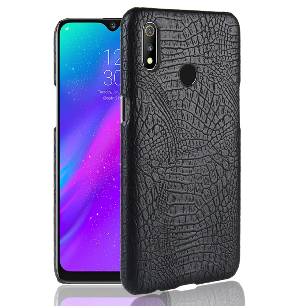 

Crocodile skin texture PU Leather Hard Phone case for Oppo realme 3 pro Realme 2 pro K1 R15X R17X Neo