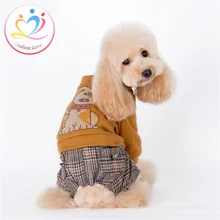 New High quality England European style winter Autumn dogs Apparel Puppy Rompers Dog Clothes with scarf clothing pets Jumpsuit