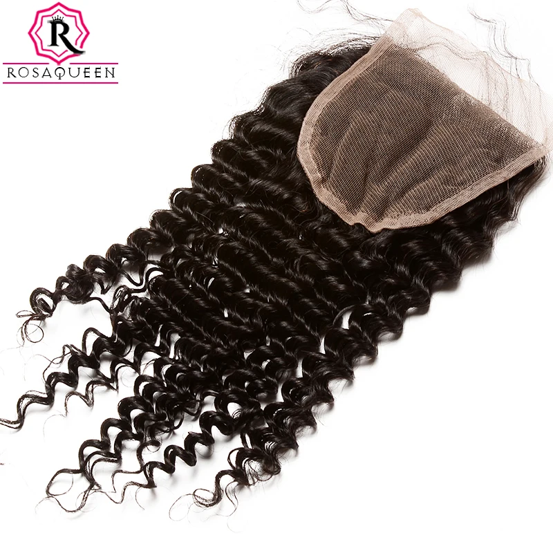 

Brazilian Kinky Curly Lace Closure With Baby Hair 100% Human Hair Natural Black Remy Bleached Knots Free Part Dolago