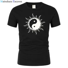

Matsuhara Taeyeon brand t-shirt Short Sleeve Crew Neck Cotton Rayon funny t shirts Yin and Yang sign printing tshirt clothing