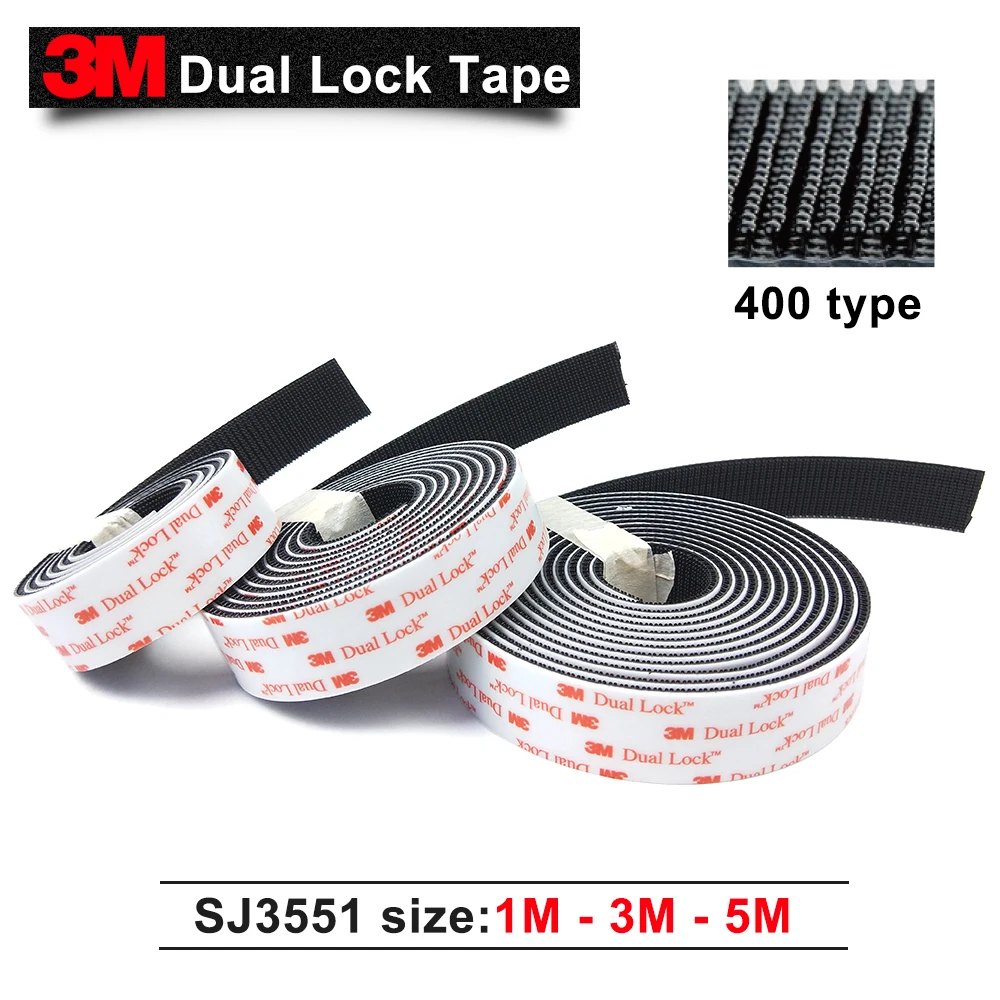 

Type 400 3M Dual Lock SJ3551 Black VHB Mushroom adhesive Reclosable fastener tape,1M/3M/5M