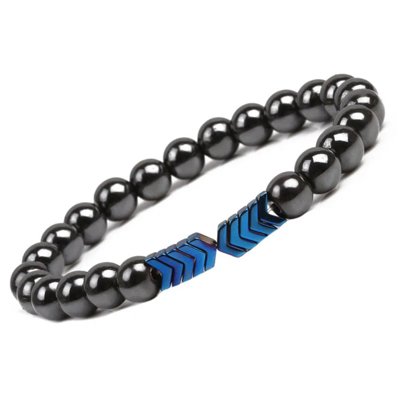 Weight Loss Stone Magnetic Therapy Slimming Bracelets Health Care Magnetic Hematite Stretch Beaded Bracelets For Men Women