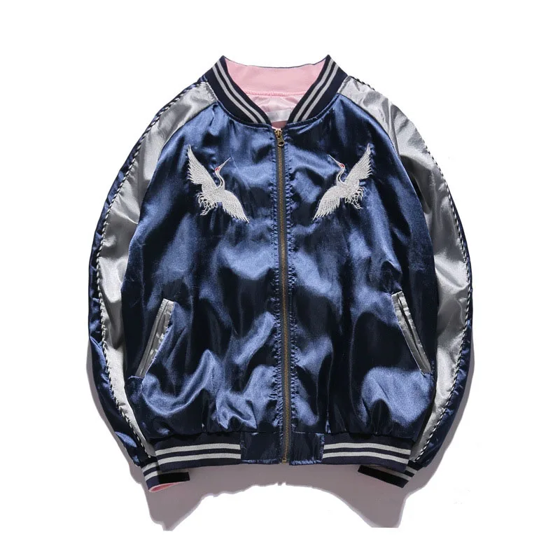 Aolamegs Japan Yokosuka Jacket Men Women Unisex Fashion Bomber Jacket Crane Bird Embroidery Baseball Uniform Kanye West Clothing (23)