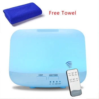 

300ML Aroma Essential Oil Diffuser Air Humidifier With Remote Control Wood Grain Aromatherapy Diffuser 7 LED Light For Home