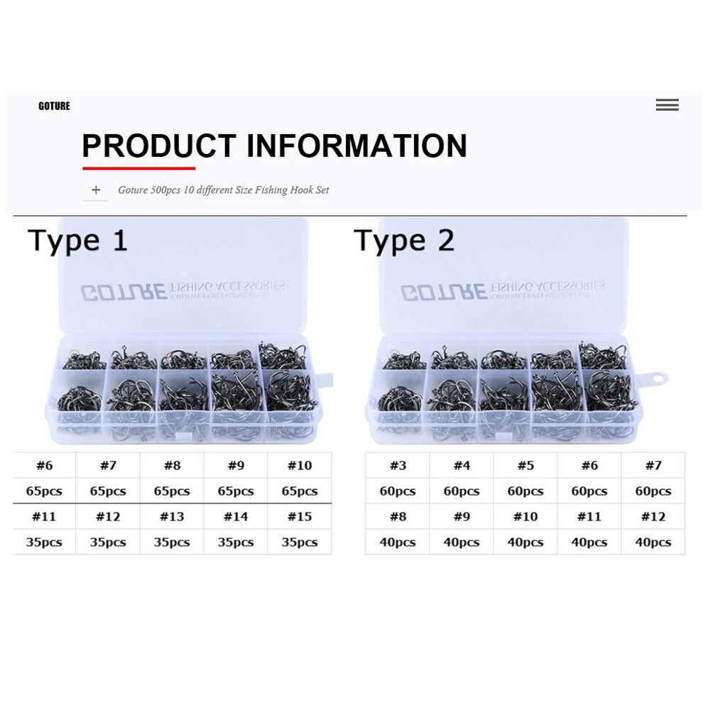 500 шт./кор. Высокоуглеродистой Стали крючки рыболовные Размер#3-#12 Карп рыбалка аксесуары для рыбалки