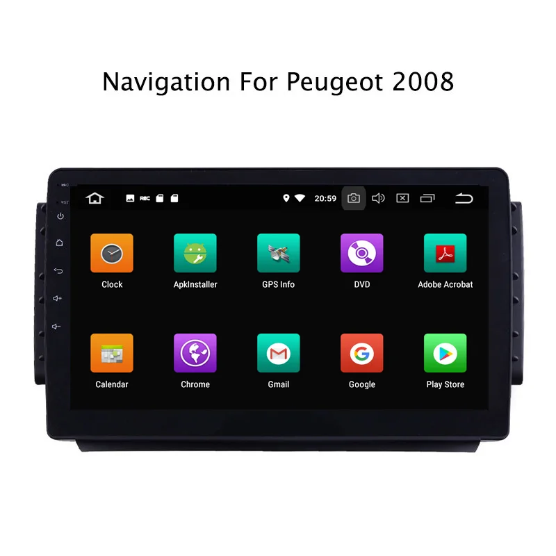 Best 9inch 4G RAM 64G ROM Octa Core Android 9.0 Car DVD GPS Navigation For Peugeot 2008 Car Radio Stereo 2