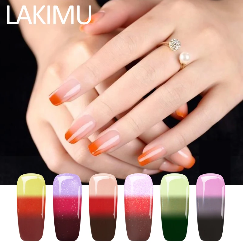 

Lakimu Acryl Nails Temperature Changing Color UV Gel Nail Polish Manicure LED Soak Off Thermo Gel Varnish Nail Art Gel Lacquer