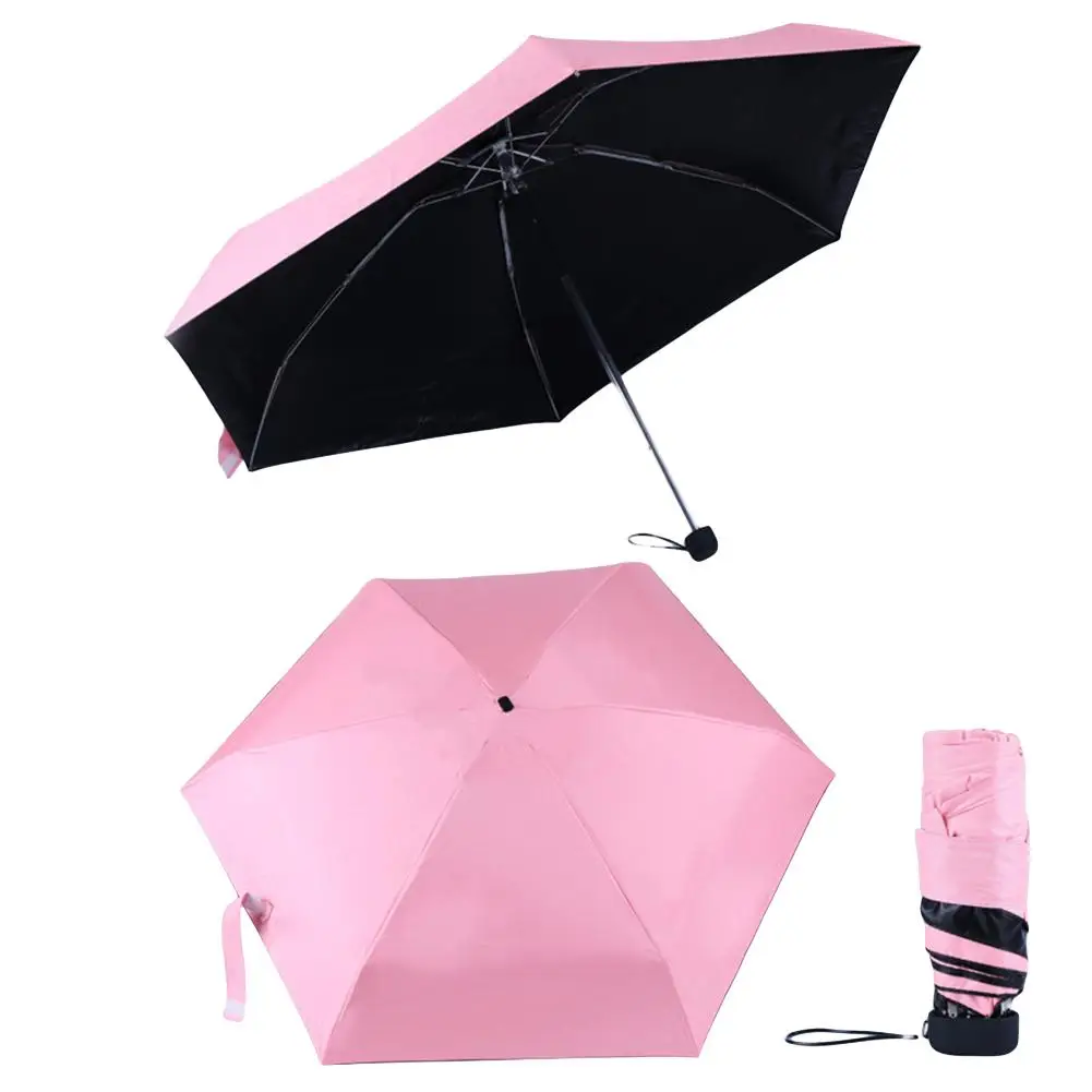 LanLan Pretty Mini 6-rib складной зонт Анти-УФ солнце/Защита от дождя и ветра Компактный Зонт подарок-30 - Цвет: Pink