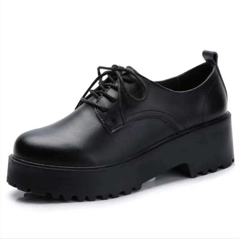 

Fall and winter new women's shoes leather waterproof platform thick with a single British shoes with fashion selling small shoes