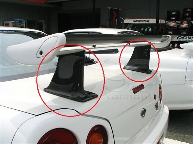 1999-2002 Nissan Skyline R34 GTT GTR Jun Style Rear Spoiler Higher Legs FRP (5)