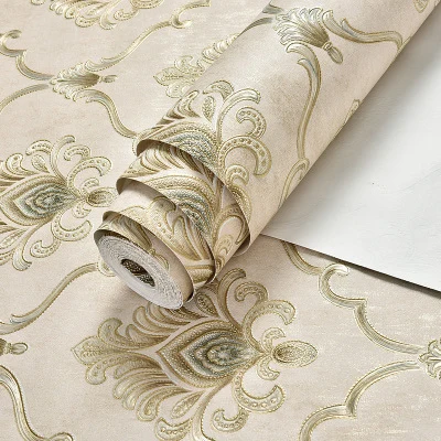 Carta Da Parati European Floral Wall Papers Home Decor Damask Wall Paper Roll For Living Room Bedroom Walls Mural Contact Paper Wallpapers Aliexpress