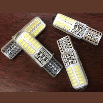 

100X High quality Car LED Light T10 24 leds 3014 smd W5W 147 168 Wedge Door Instrument Side Bulb Lamp DC 12V Free shipping