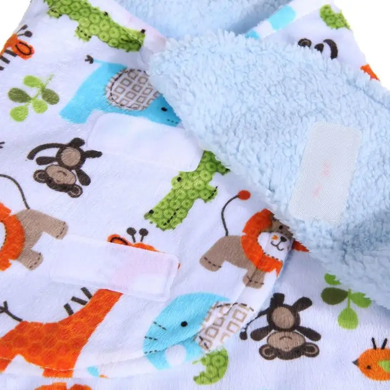Детские одеяла Короткие Плюшевые ботинки двойной Слои мультфильм печати мягкий спальный мешок