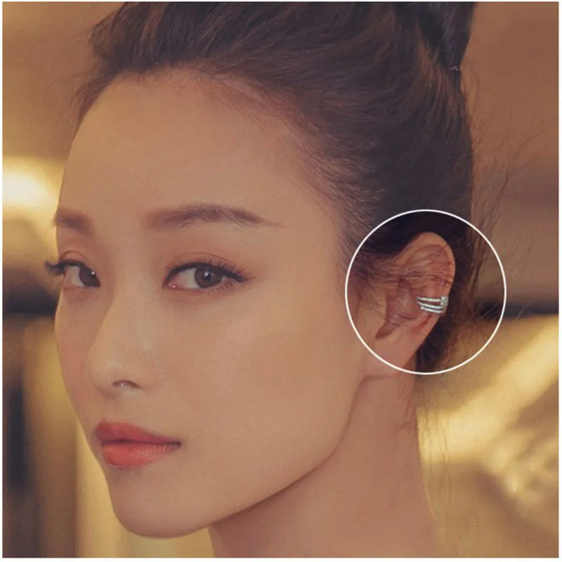 Корейская версия простой темперамент APMfashion серьги с микро-набор циркониевых ушей уха клип 276