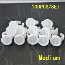 100 шт Средний там цвет кольца чернил чашки пигментные цветные кольца Перманентный макияж чернила татуировки аксессуары