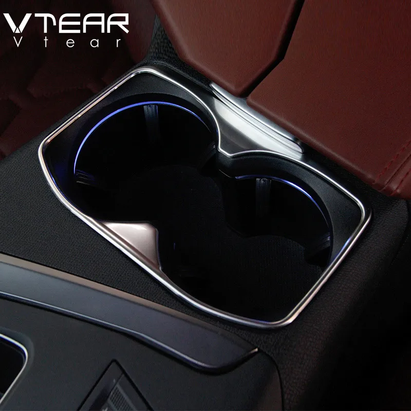 

Vtear For Peugeot 3008 3008GT 2017-2019 Cup Holder Trim Cover Frame stainless steel decoration accessories Interior Mouldings