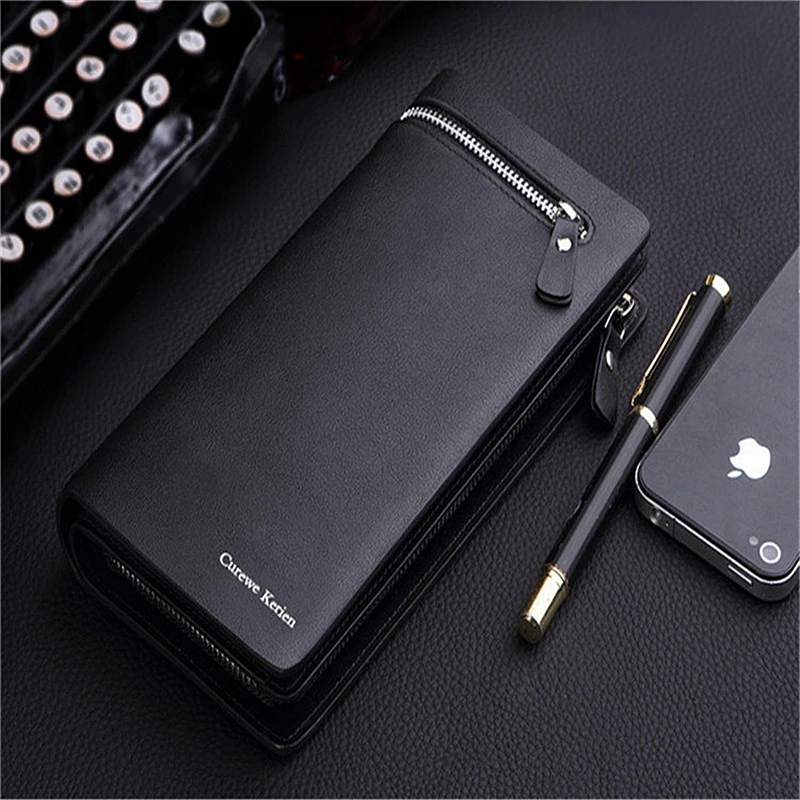 

2019 PU Leather Men Wallets Fashion Luxury Brand Card Holder Men's Long Zipper Coin Purse Male Wallet Clutch Money Bag Wallets