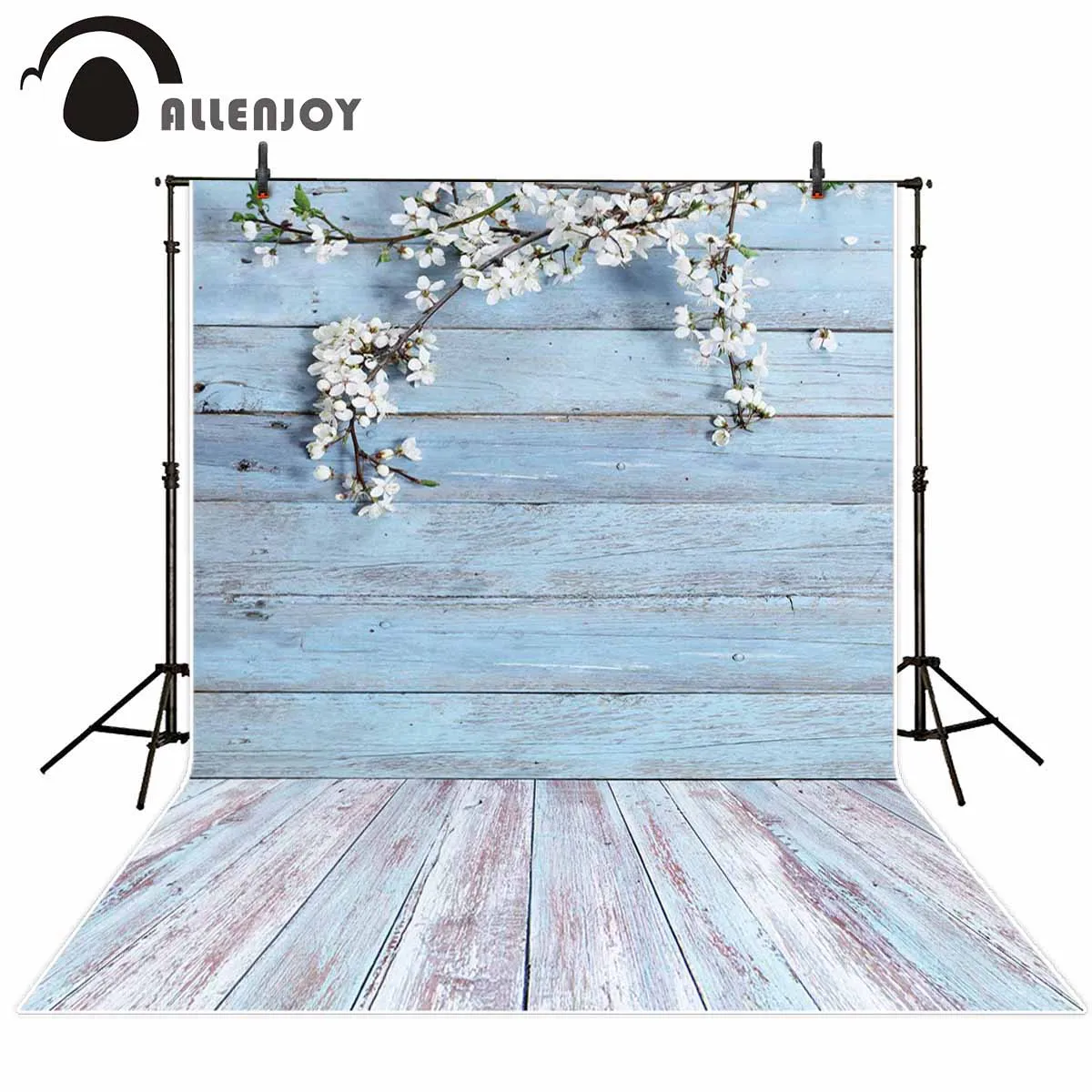 Allenjoy Photography Backdrop Flower Blue Wood Abstract Spring