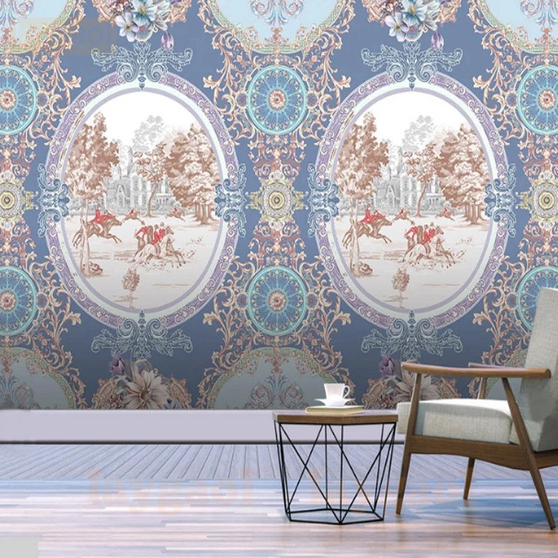 

Custom 3D Wall Mural Wallpaper European Style Retro Hand Painted horse parttern Photo Wall Paper For Living Room Sofa Bedroom