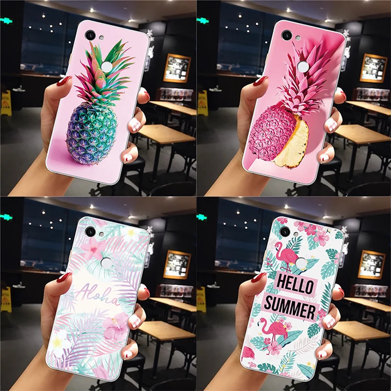 

Soft TPU Summer Phone Case For Google Pixel 2 3 3a XL Flower Plant Back Cover Clear Silicone Pineapple Coque For Google Pixel 3a