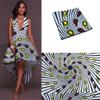 

Veritable Wax Ankara Fabric 6 Yards/Piece white A1011