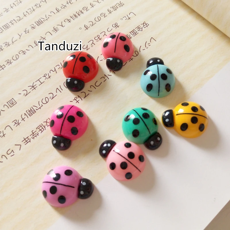 

Tanduzi 20PCS Kawaii Flatback Resin Cabochon Ladybird Resin Crafts Miniature Fairy Garden Cartoon Red Ladybug Decor Scrapbooking