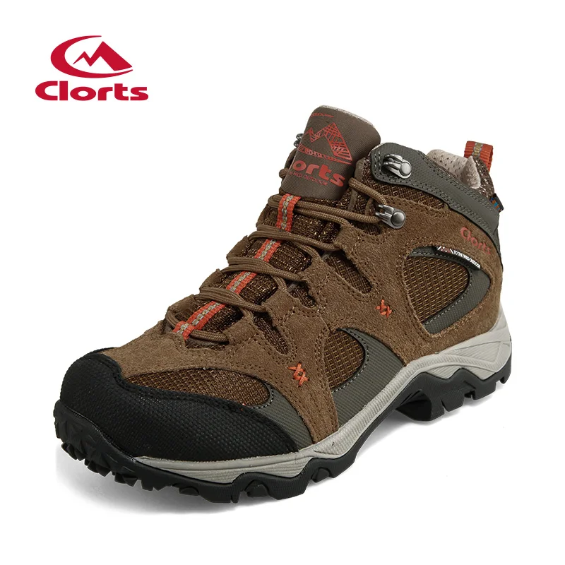 

Clorts Mid-cut Waterproof Hiking Boots Women Men Cow Suede Breathable Mountain Shoes Anti-slip Outdoor Shoes HKM-820