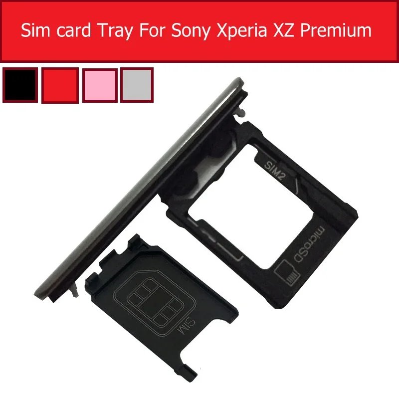 

Daul Single Sim Card Tray Dust Plug Cover For Sony Xperia XZ Premium XZP G8141 Micro SD / SIM Card Reader Holder Spare Parts