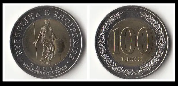 Albania 100 leke Coin EU 100% настоящие и оригинальные европейские монеты для личной