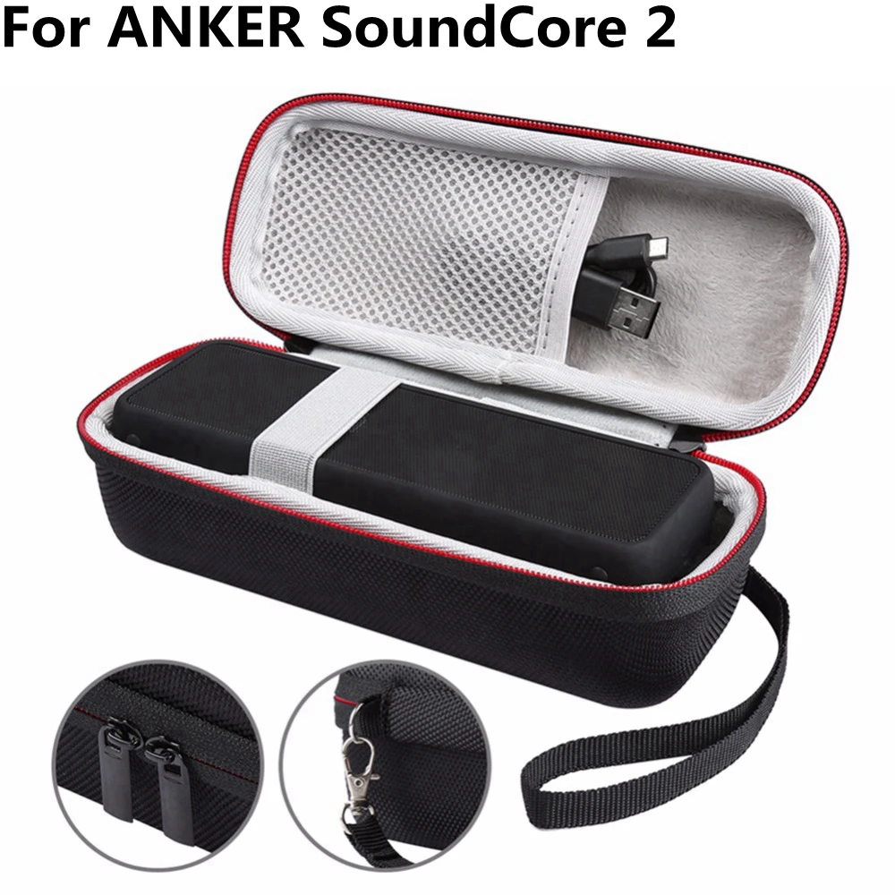 Portable Shockproof Carrying Storage Box Bag Pouch for ANKER SoundCore 2 Bluetooth Speaker Soundbox EVA Protective Case Cover