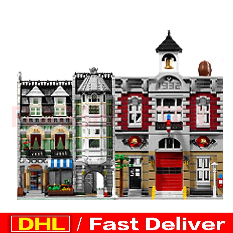 LP 15004 пожарная команда 15008 Green Grocer модель здания уличные Sight блоки кирпичи legoings