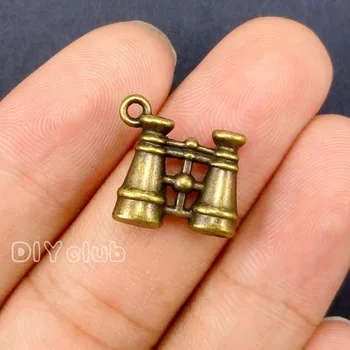 

40pcs-Telescope Charms, Antique Bronze 3D Binoculars Charms Pendant 16x16mm