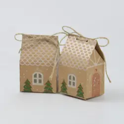 Снежный домик крафт сладкий подарок мешок Рождественский подарочная коробка Крафт бумажный мешок рождественские товары для вечеринки