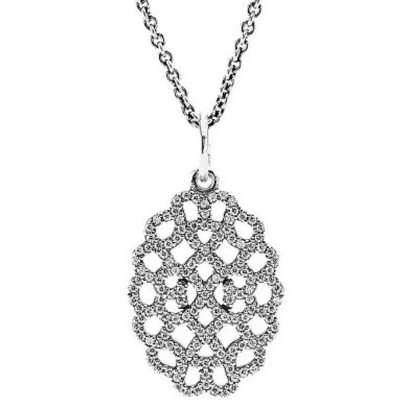 

New 925 Sterling Silver Necklace Lace Silver Pendant With Cubic Zirconia Necklaces For Women Wedding Gift Fine Diy Jewelry