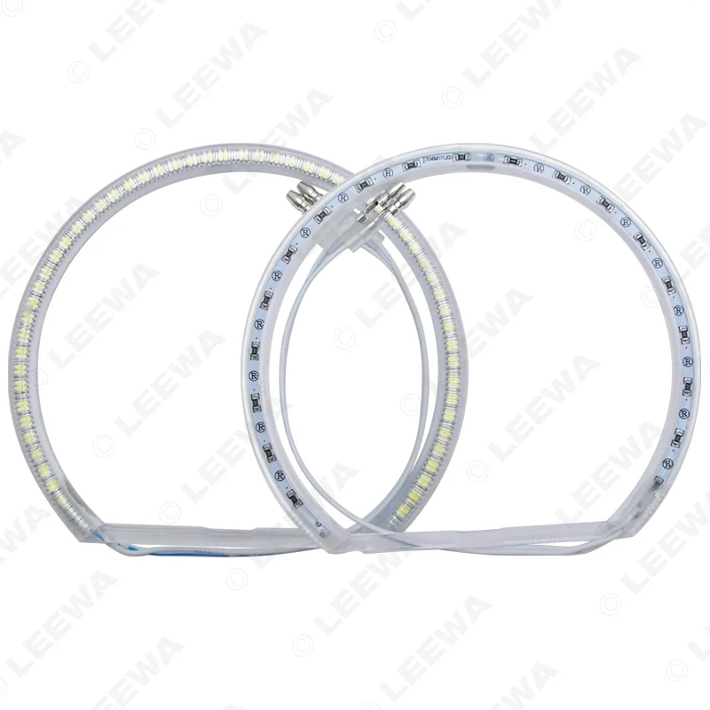 LEEWA 2X131 мм 2X115 Автомобильный SMD LED Halo кольца ангельские глазки DRL головная лампа для