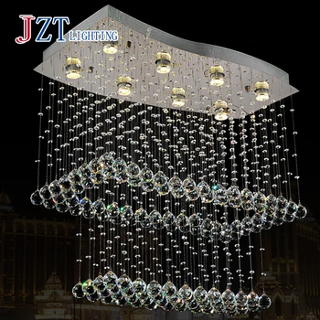 

GETOP New Flush Mount Square Modern LED Chandelier Crystal Lamp Home Lighting W80*45*H80CM With GU10 Led Bulb