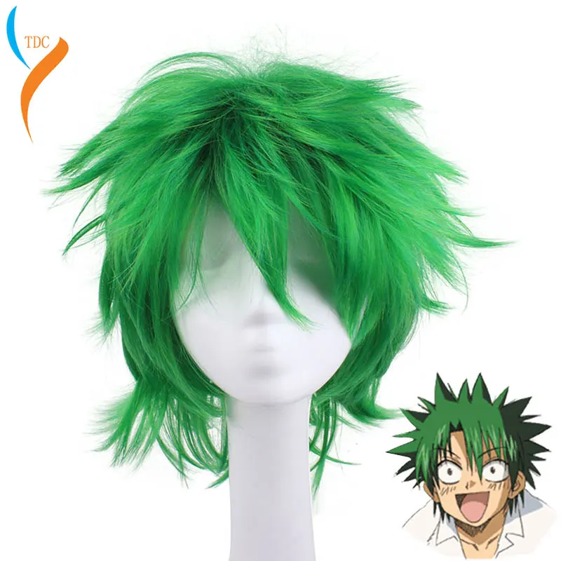 

Anime Law of Ueki Cosplay Green Wig Kosuke Ueki Cosplay Wig For Men Halloween Carnival Party Hair Cosplay Props