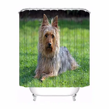 

Custom Dogs Yorkshire Terrier Waterproof Bathroom Acceptable Shower Curtain Polyester Fabric Bathroom Curtain #180318-09