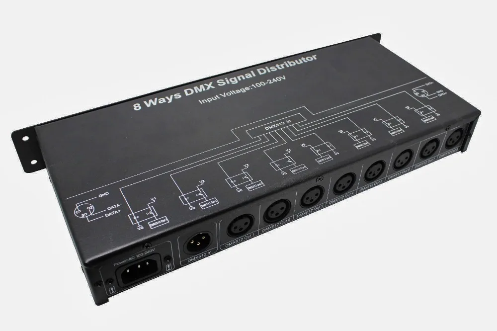 

DMX128 DMX controller/amplifier/Splitter/DMX signal repeater/8 output ports DMX signal distributor 8 Channel AC 110V 220V