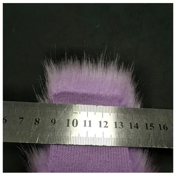 

Purple imitation fox fur toy cloth 6cm pile thick plush