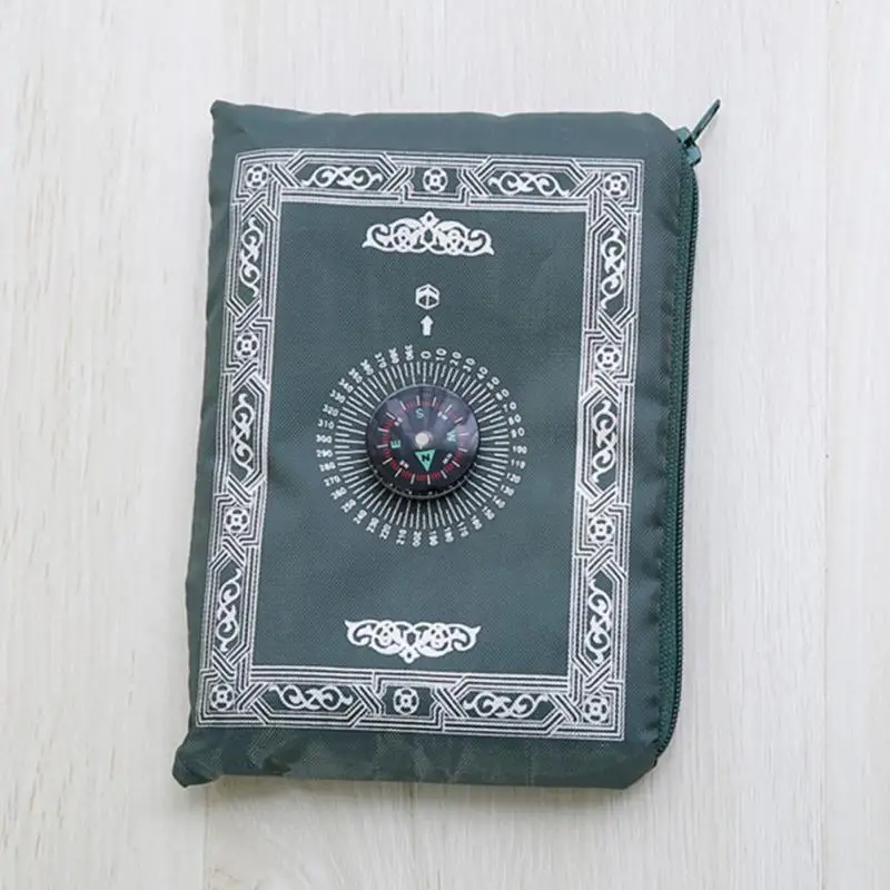 Мусульманский портативный карманный дорожный молитвенный коврик с компасом водонепроницаемый коврик с Qibla Kaaba Compass - Цвет: 5