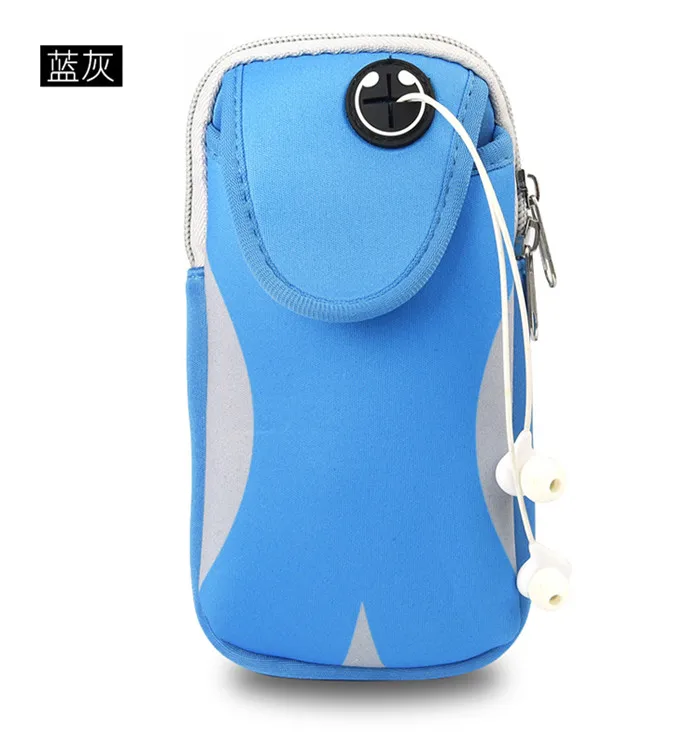 Спортивный Браслет, поясная сумка, чехол для Samaung S10 S9 plus, iphone 6, 7, 8 plus, X, XS, XR, для мобильных телефонов, для ночного бега, нарукавник для пеших прогулок - Цвет: blue grey
