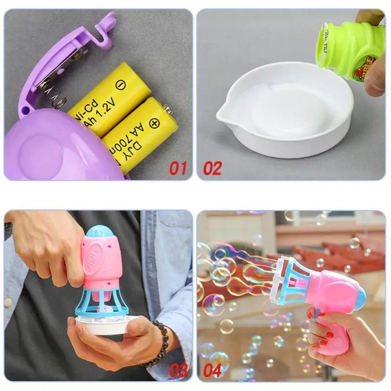 Summer Funny Magic Bubble Blower Machine Electric Automatic Bubble Maker Gun with Mini Fan Kids Outdoor Toys Wedding Supplies