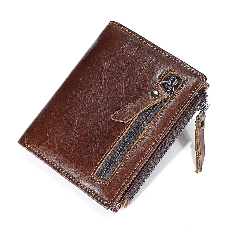 

Nesitu 2017 New Promotion Brown Color Genuine Leather Women Men Wallets Cowhide Man Purse #M9084