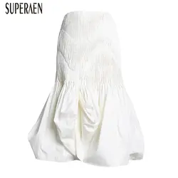 SuperAen стандартная юбка 2019, женская обувь сезон весна лето новая юбка женский сплошной цвет Европа Модные женские юбки